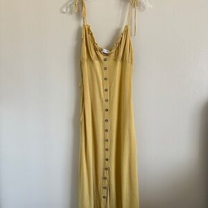 Shop Neighbor Yellow V-Neck Maxi Dress